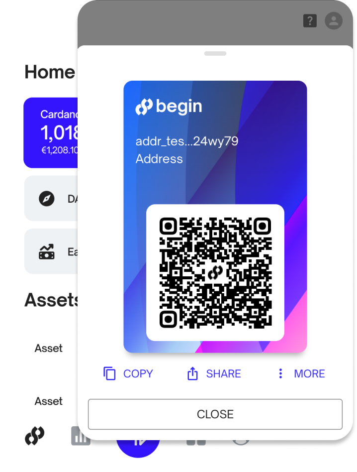 Begin Wallet App QR Card